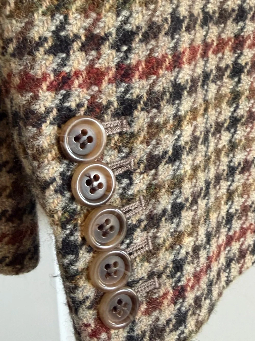 J. Crew Multi-Color Houndstouth blazer w/ gorgeous Crystal-Studded Collar RARE! - Picture 5 of 7